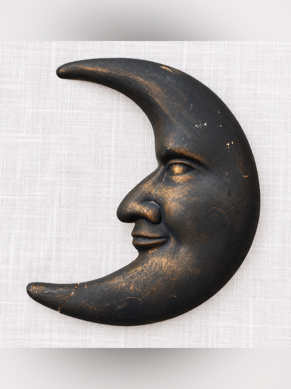 Vintage Giftcraft 7” Celestial Crescent Moon Face Wall Decor